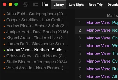 The folder navigator in the left panel