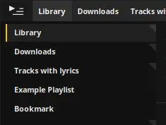 Screenshot of the playlist list