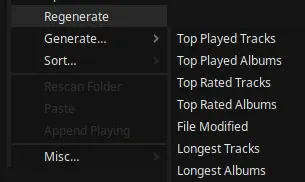 Generator menu